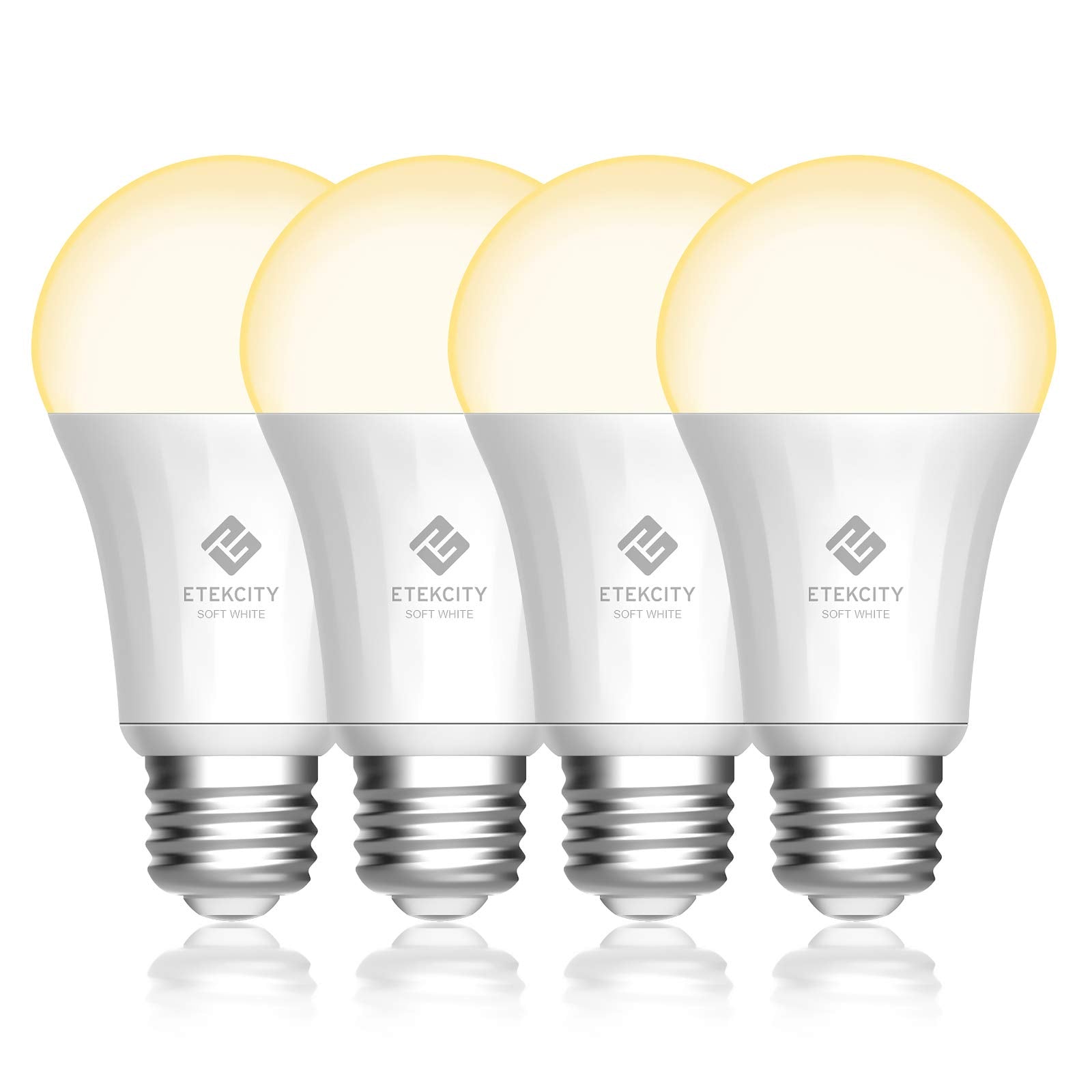Etekcity ESL100 Smart Light Bulb, 9W (60W Equivalent), 806LM, 2700K, 4 Count, No Hub Required, Plastic