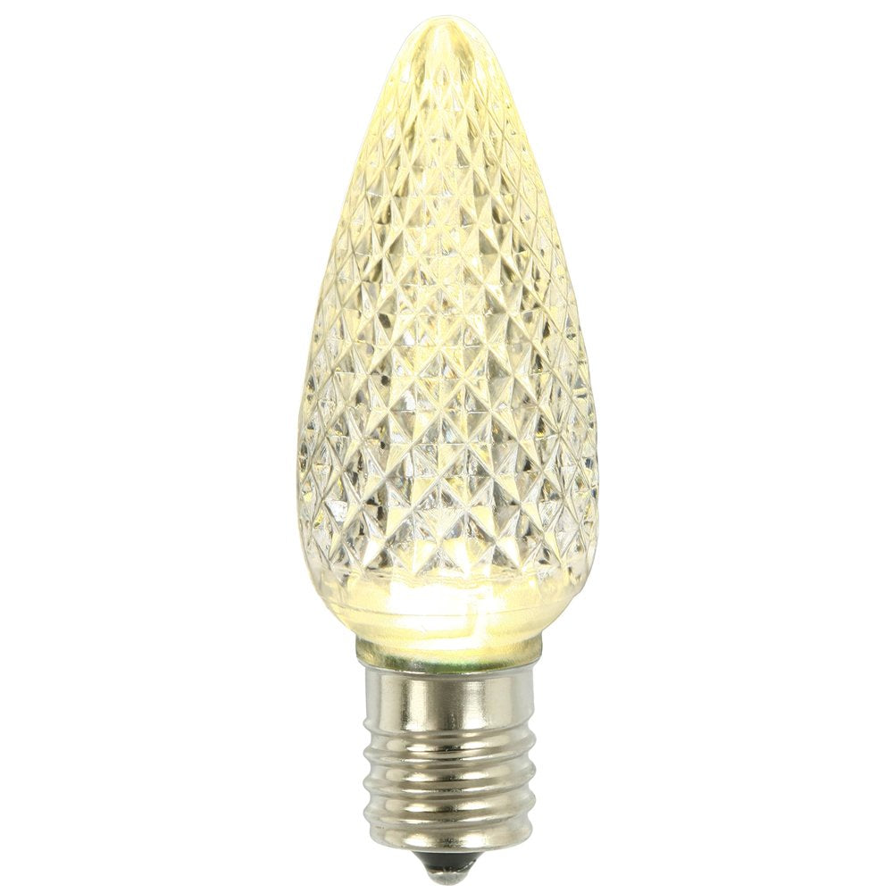 Vickerman C9 LED Warm White Faceted Replacement Bulb - Package of 25 - E17 Nickel Base - 120 Volt .45 Watts - Dimmable - Christmas Bulb