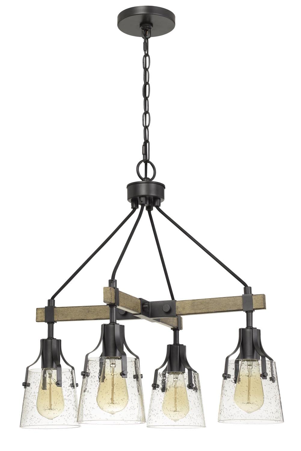 Cal Lighting FX-3735-4 Transitional Four Light Chandelier from Aosta Collection in Bronze/Dark Finish, 22.00 inches
