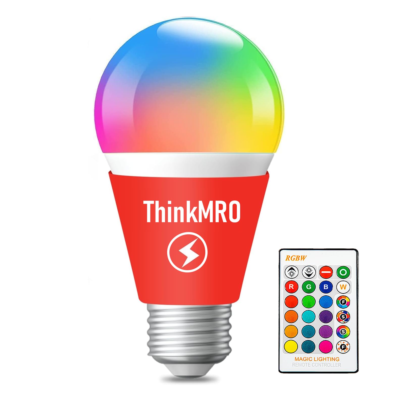 Thinkmro Rgbw Bulbs10W (85W Equivalent),A19 E26/27 Multiple Color Changing Light Bulb With Remote,Led Lamp Replace,Warm White,Di