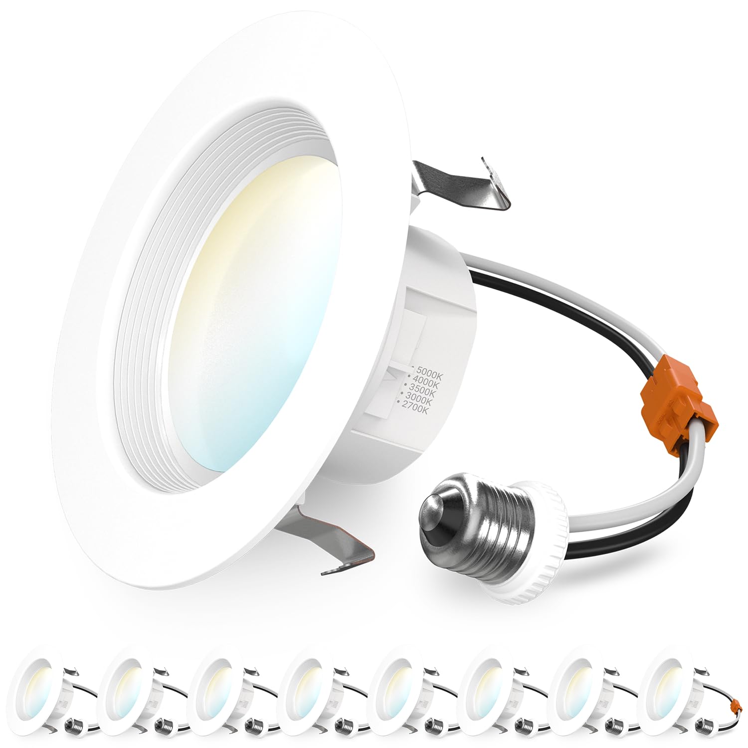 Sunco 8 Pack 4 Inch LED Recessed Lights, Retrofit Lighting LED Can Lights Downlight, 660LM, 2700K/3000K/3500K/4000K/5000K, Dimma