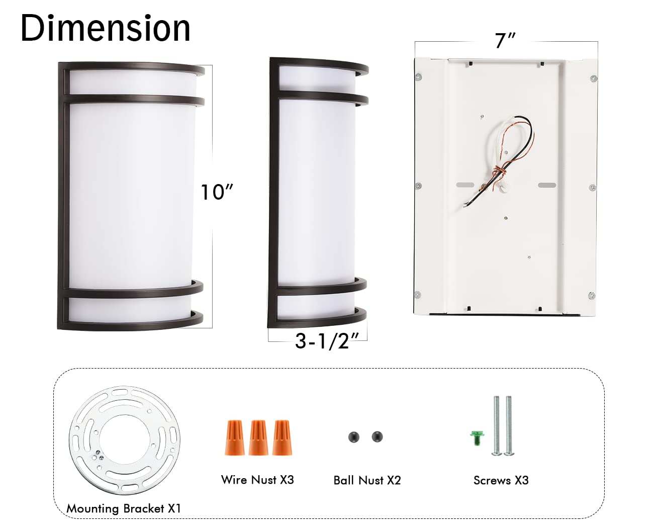 CLOUDY BAY LED 3 Color Indoor Wall Sconce, Wall Lighting,3000K/4000K/5000K Color Temperature Adjustable Wall Mount Light Fixture