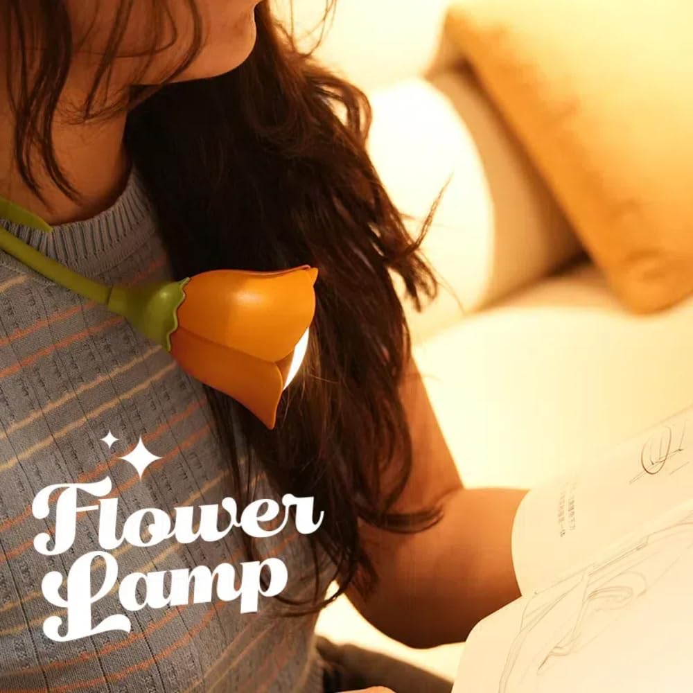 magical JD Rechargeable LED Reading Light - 3-Colour Dimming, Orange Rose - Model GL370A-1