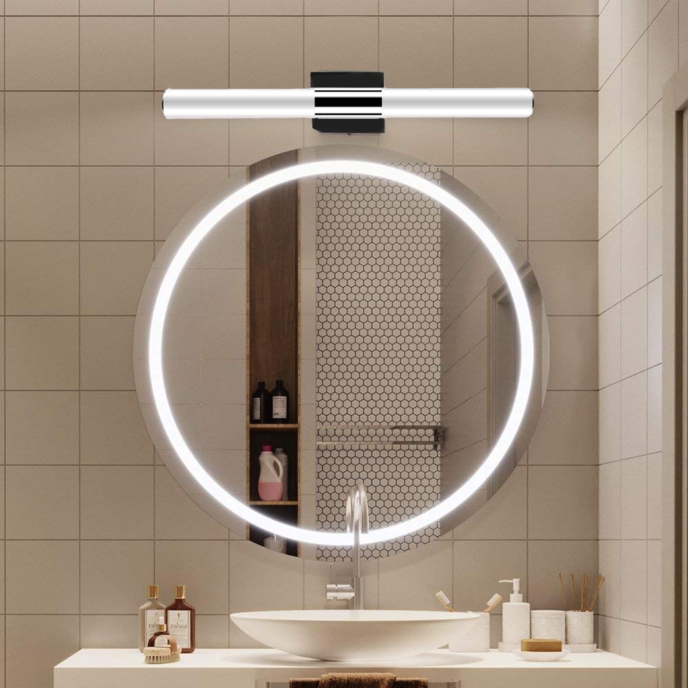 Yhtlaeh 24Inch Led Bathroom Vanity Light Fixtures Polished Chrome Daylight White Light 4500K Modern Bathroom Vanity Mirror Front