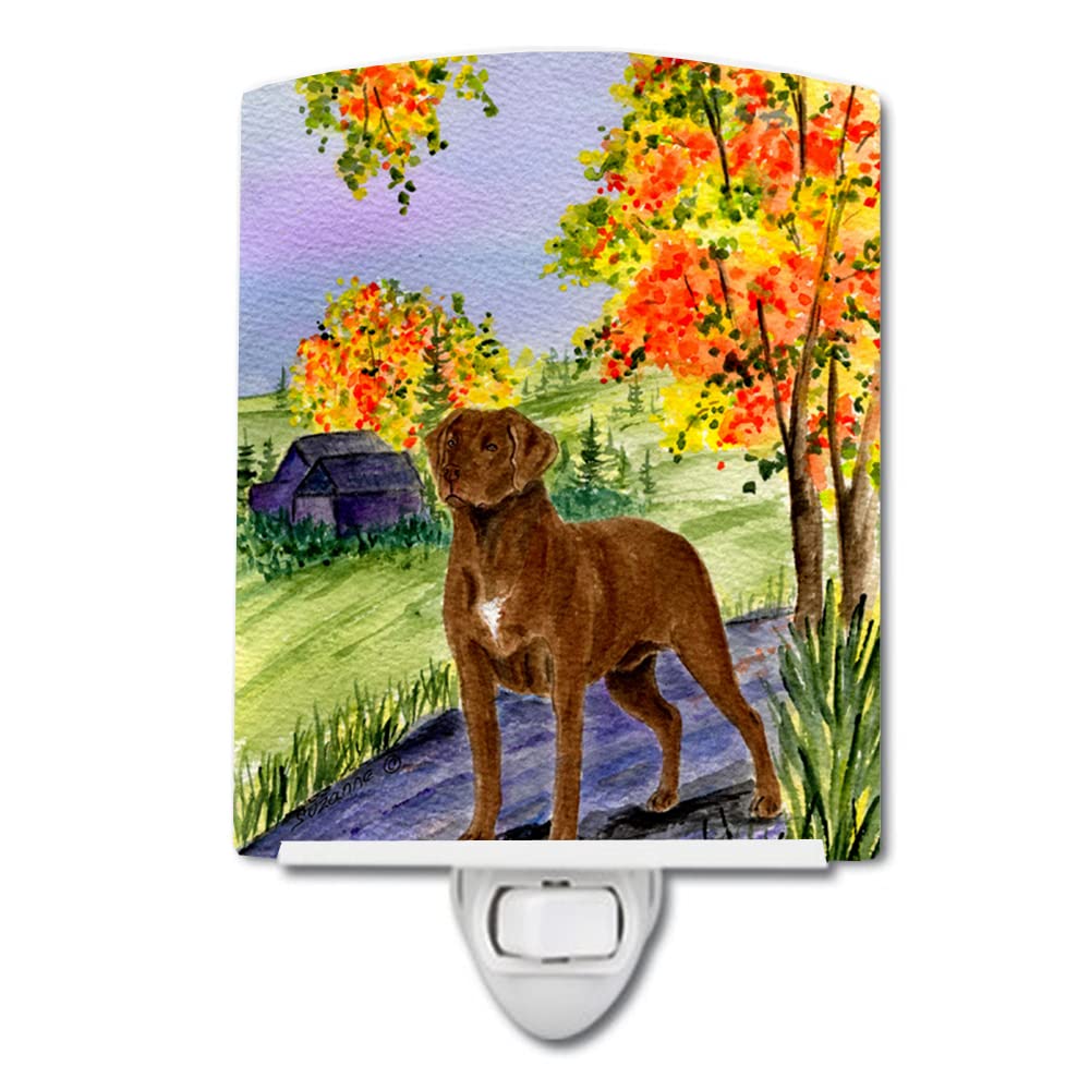Caroline'S Treasures Ss8427Cnl Chesapeake Bay Retriever Ceramic Night Light Compact, Ul-Certified, Ideal For Bedroom, Bathroom, Nursery, Hallway, Kitchen, 6X4X3, Multicolor