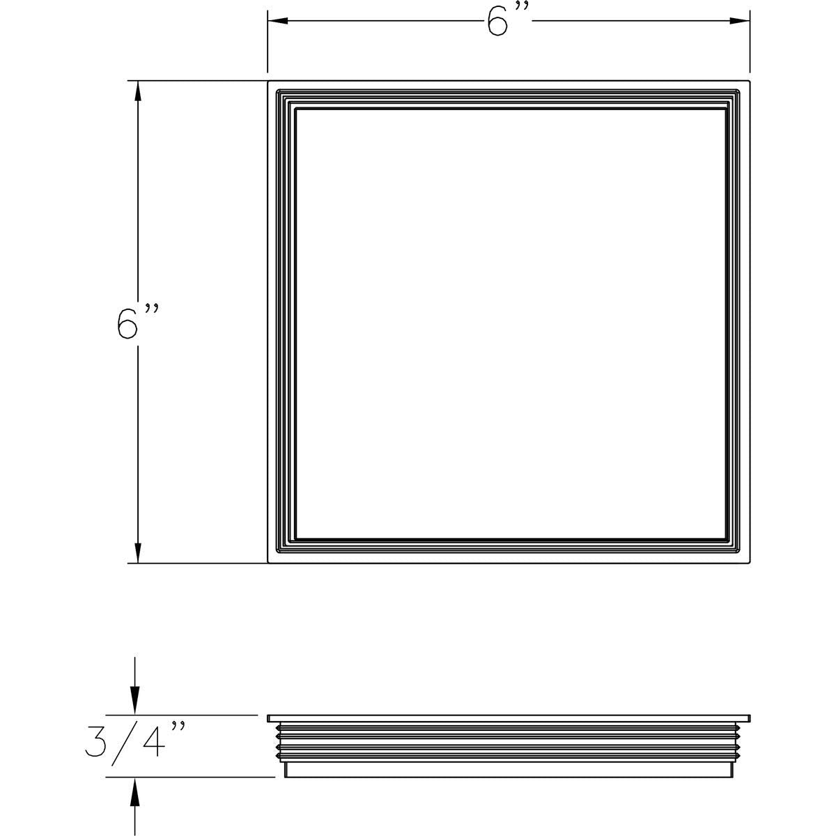 Square Collection 6'' Clear Glass Square Cylinder Lens Cover For P5644 Square White