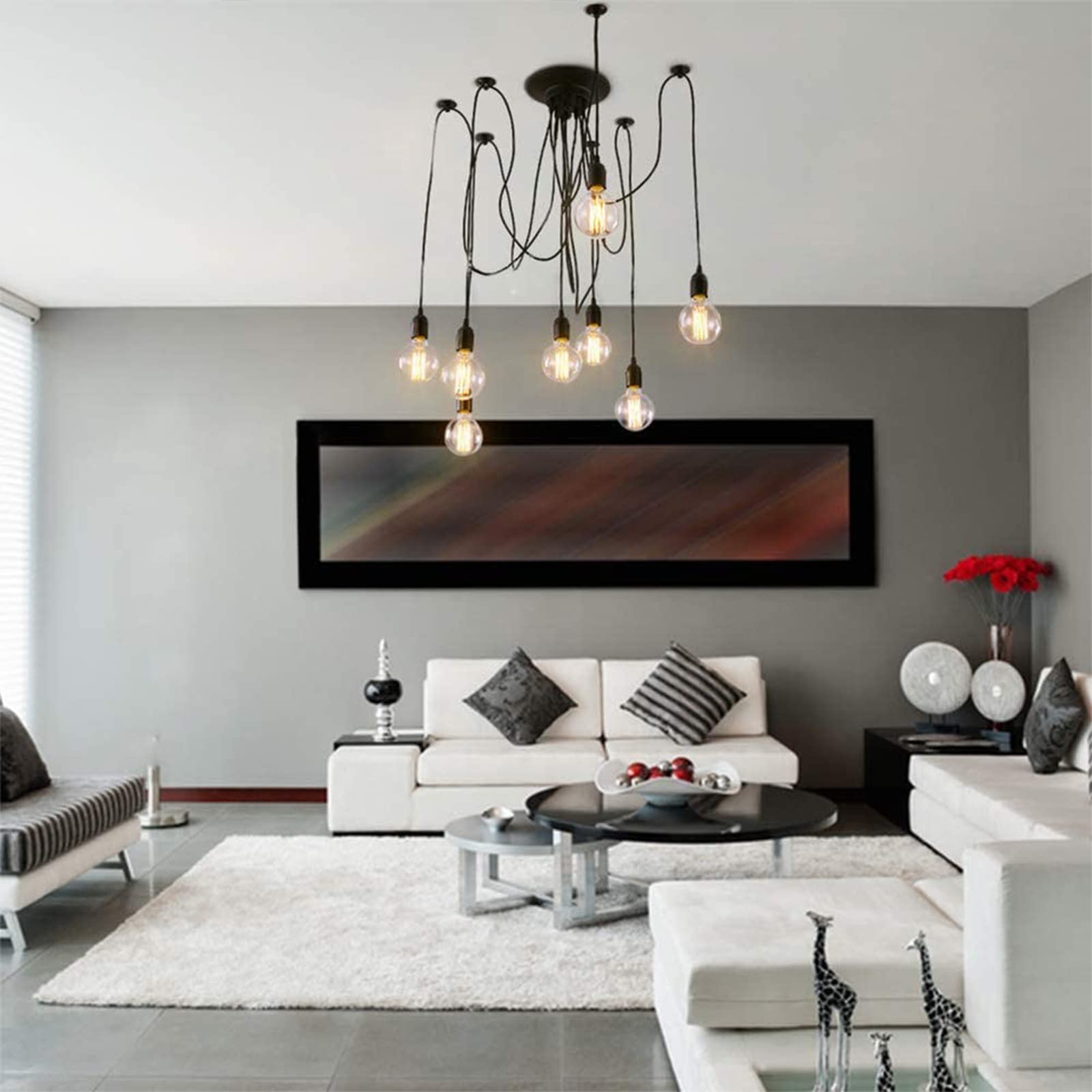 Vintage Plug In Pendant Light Sockets, Triple Hanging Lights With Plug In Cord Kit, 15.9 Ft E26/E27 Solid Industrial Light Fixtu