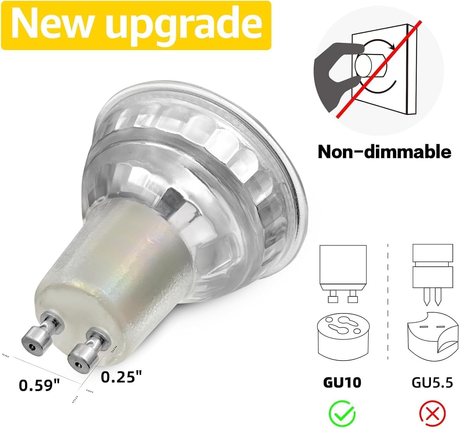 Mastery Mart 16 Pack Non-Dimmable Gu10 Led Light Bulbs, 4W Bright 2700K Soft White 50W Halogen Equivalent, 350Lm Energy Saver Fo