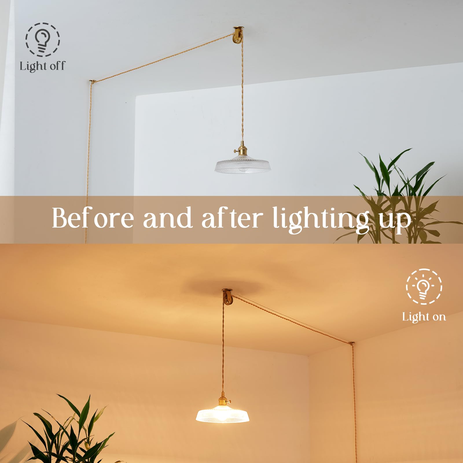 Oyisen Plug-in Pendant Light, 9.1" Clear Glass Lampshade, Industrial Design, Model 5, Ideal for Bedroom