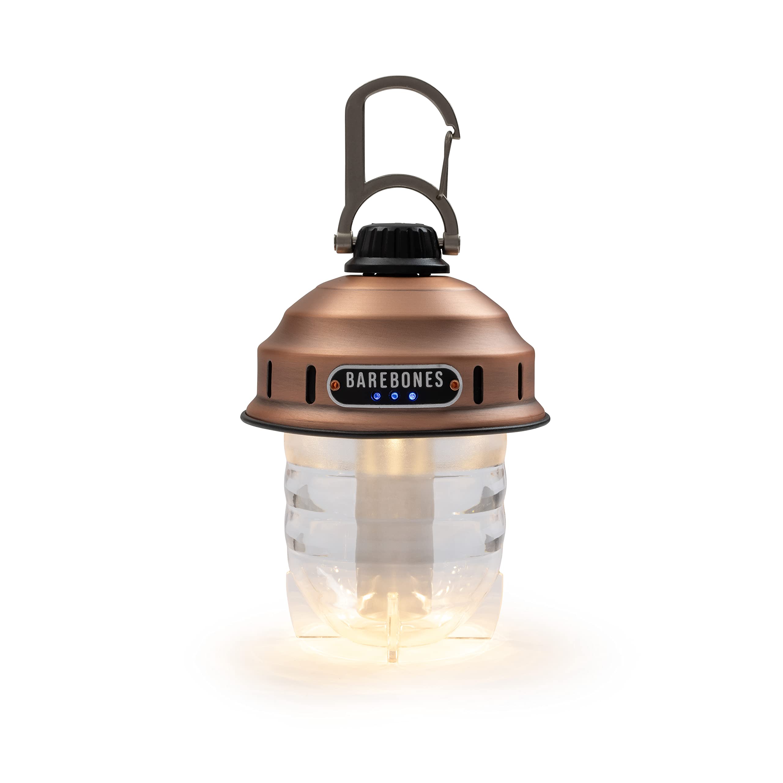 Barebones Beacon Hanging Light - Copper LED Lantern, Weatherproof, 6"x3", Rechargeable with Adjustable Brightness, Model LIV-297