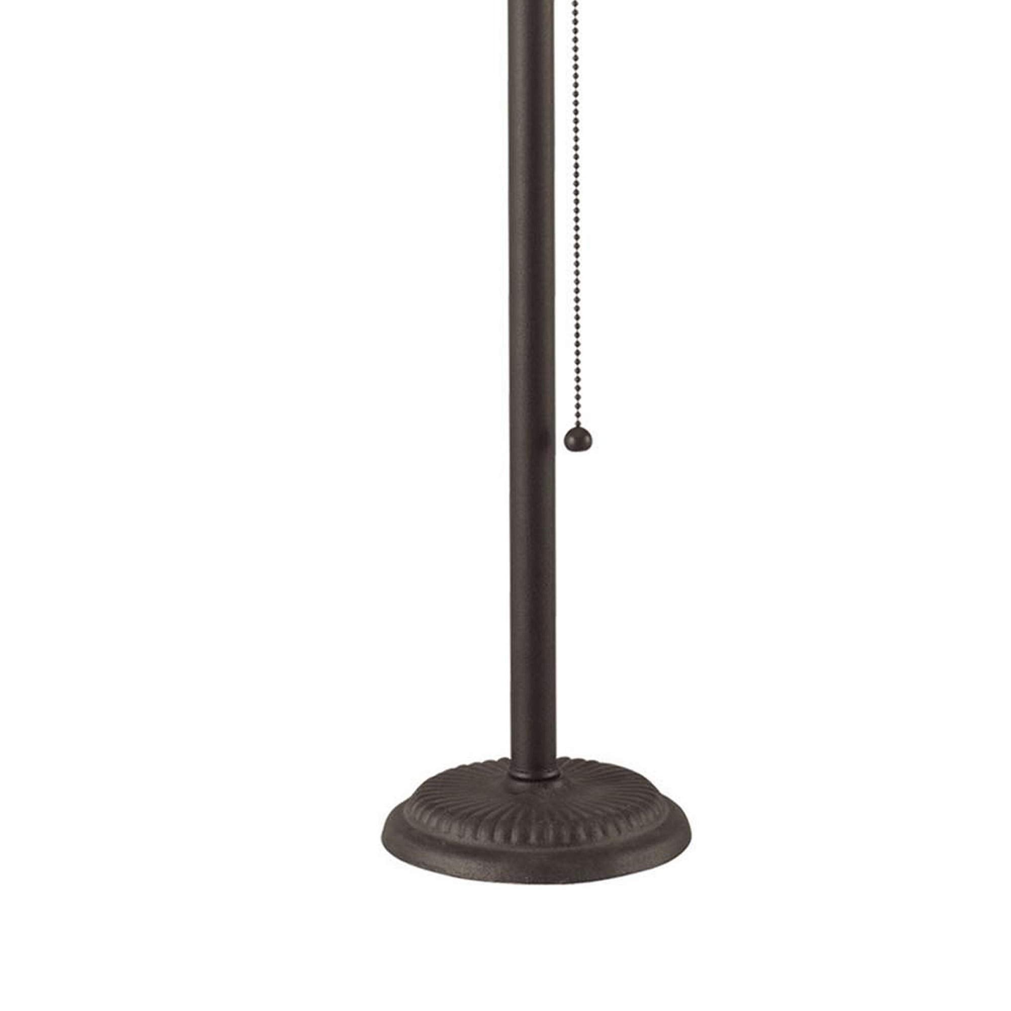 Benjara Paper Shade Metal Table Lamp With Pull Chain Switch,Set Of 4,White And Black