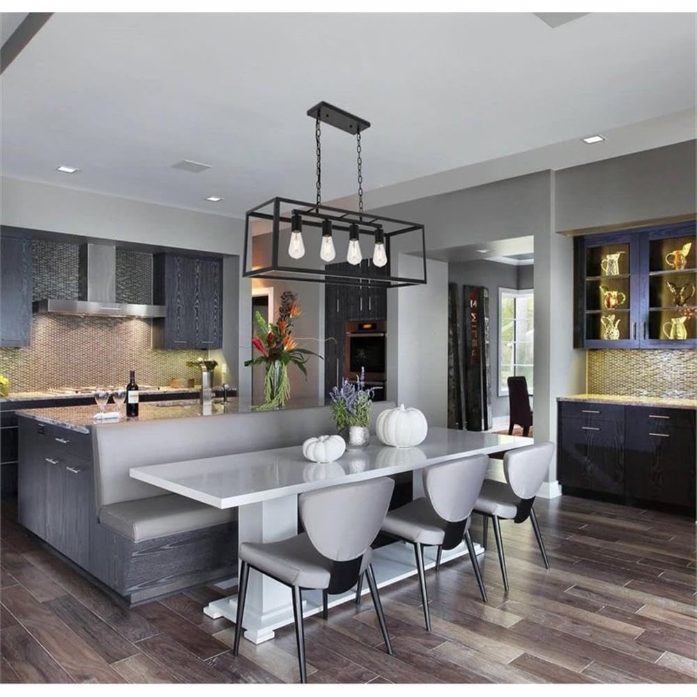 Living District Resolute 4-Light Mid-Century Metal Pendant In Black