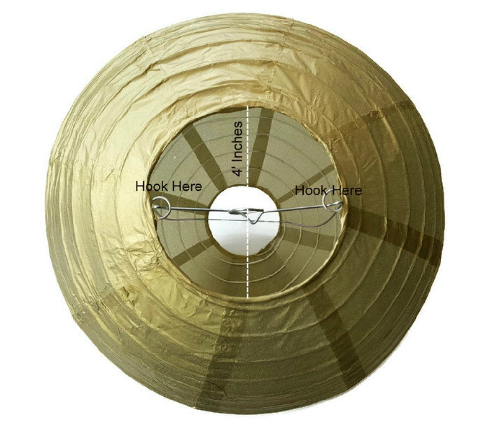 Chinese Paper Lanterns, Gold, 12    Inch Diameter - By Playscene (Pack Of 6) (Gold)