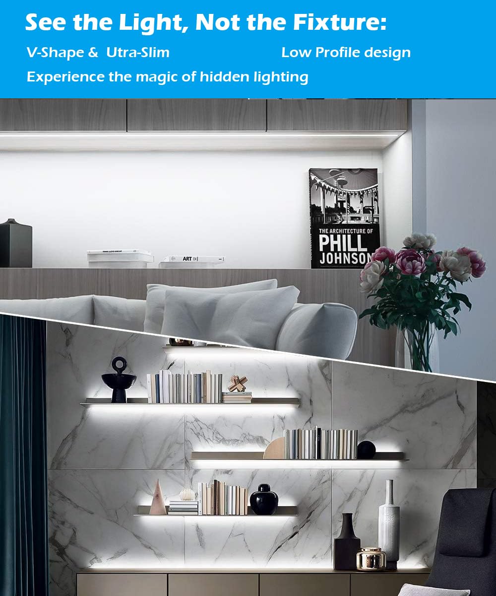 Cefrank 12&quot; Dimmable Led Under Cabinet Lighting Kit - 4Pcs, 1200Lm, Pure White 600