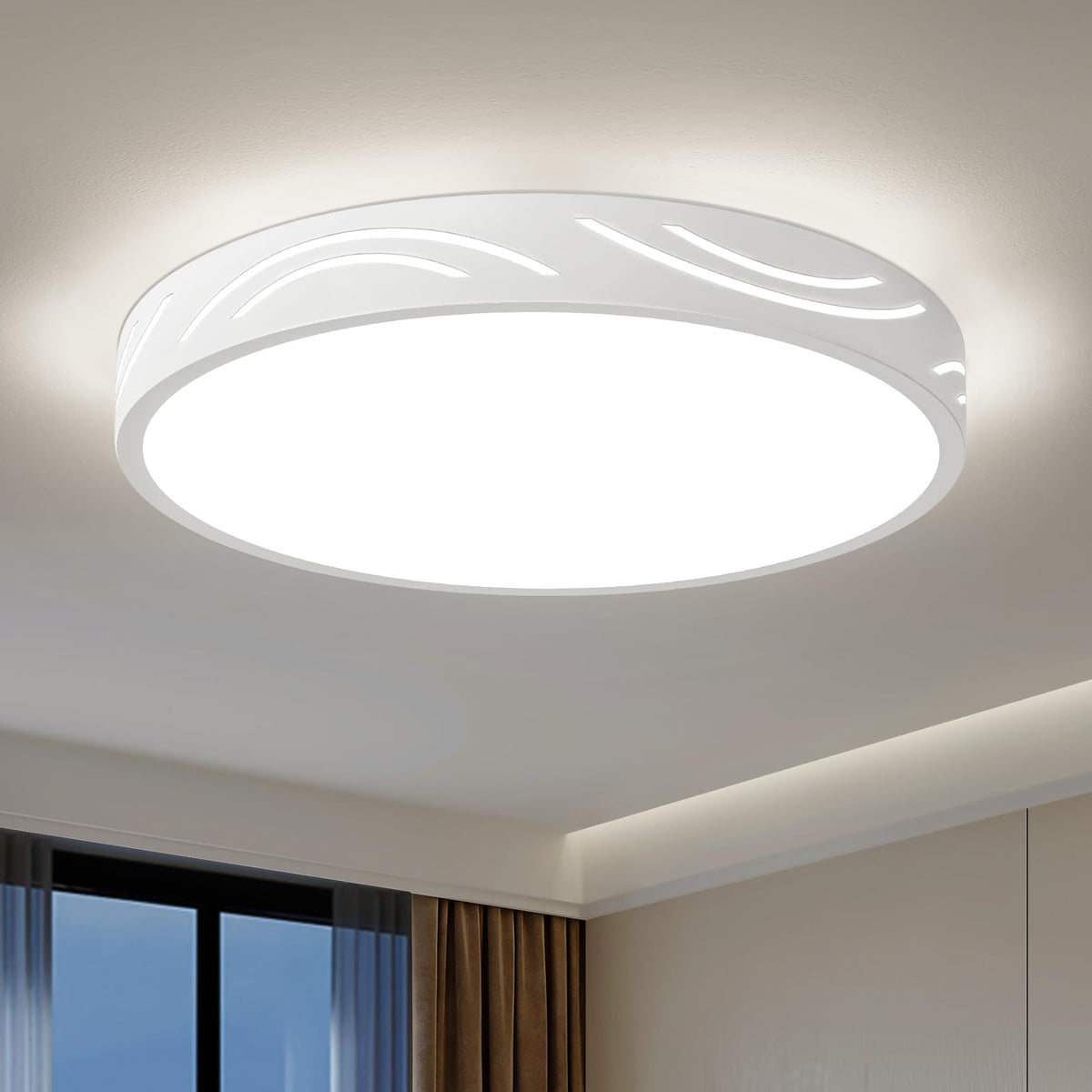 Modern Dimmable Ceiling Light Fixture,5Cct In One Led Flush Mount Kitchen Lights,Round Close To Ceiling Lamp For Hallway Entrywa