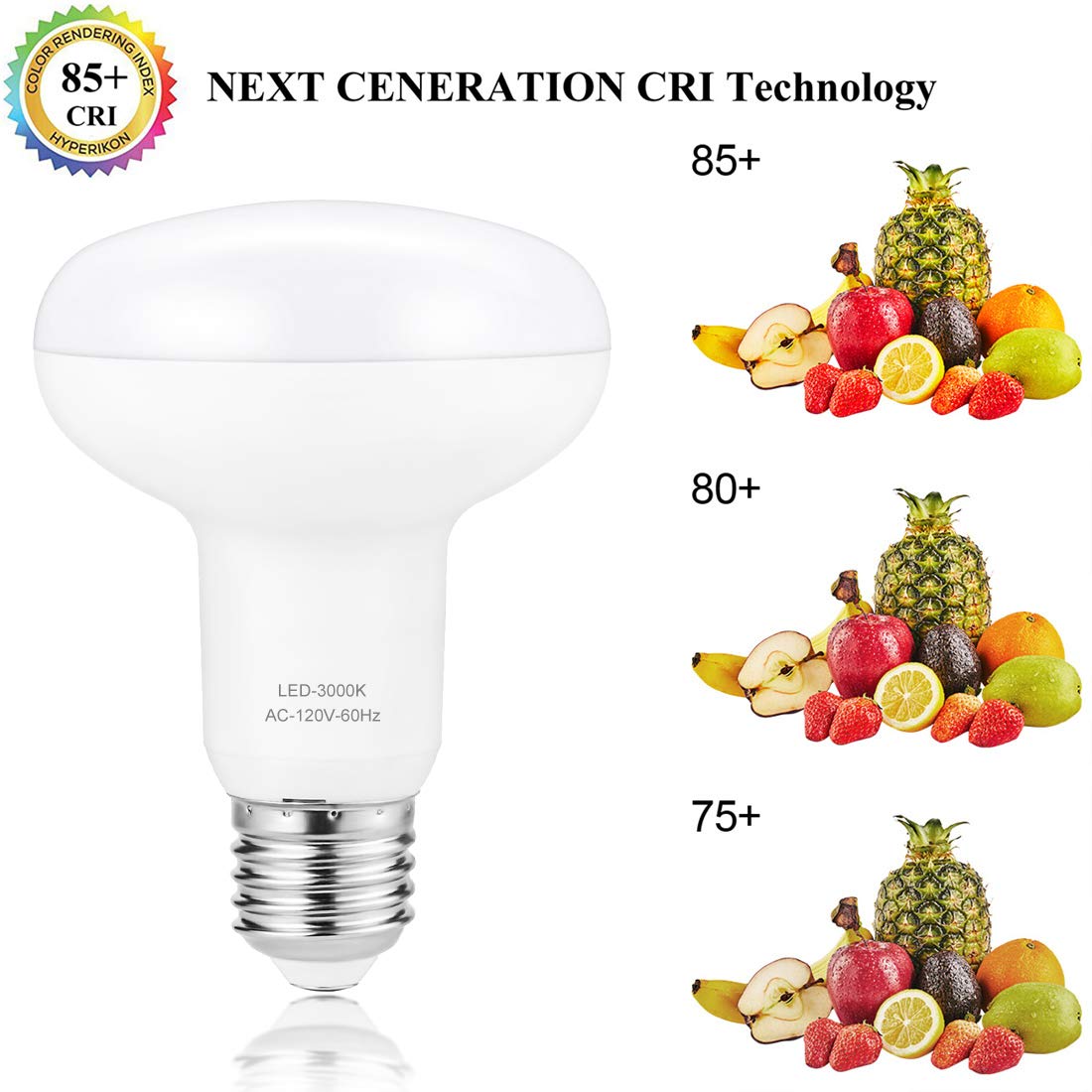 Small Frog BR25/R25 LED Can Light Bulbs, 9W Dimmable, 3000K Soft White, E26 Base, Pack of 4