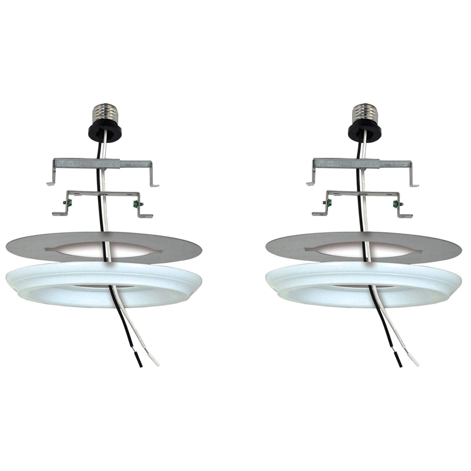 Ciata Recessed Can Light Conversion Kit to Pendant, 2 Pack, White, Plastic