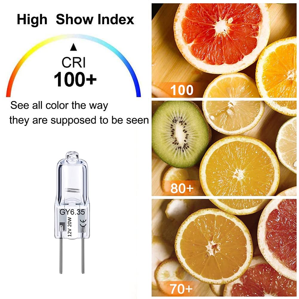 Lacnooe GY6.35 Capsule Bulbs 12V 35W Warm White Glass Halogen 12 Pack Dimmable T3/T4 for Pendant Light and Chandelier