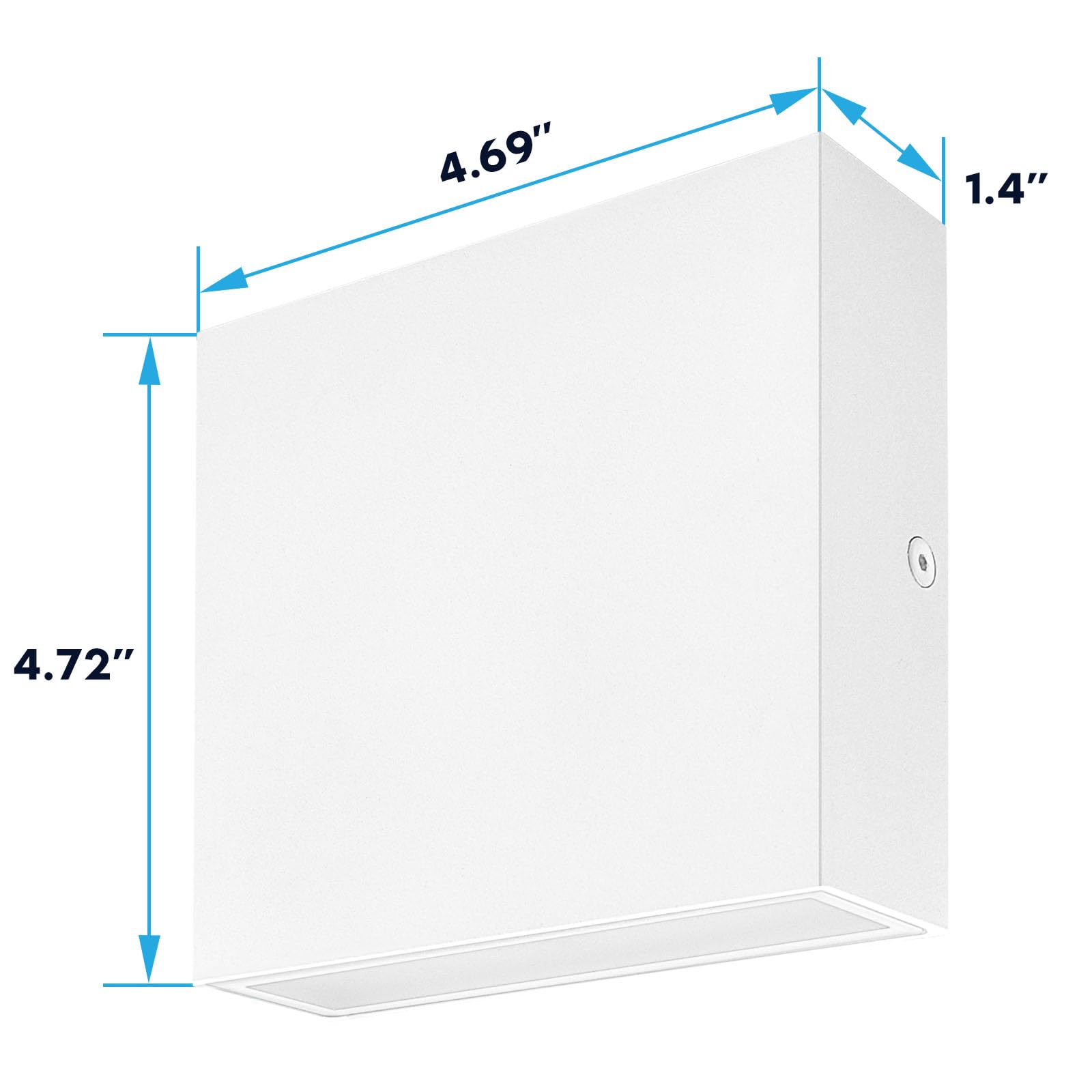 LUXRITE Square LED Wall Sconce, 5CCT 15W 1000LM, Metal, IP65 Waterproof, Modern Design, White, Model LR40310