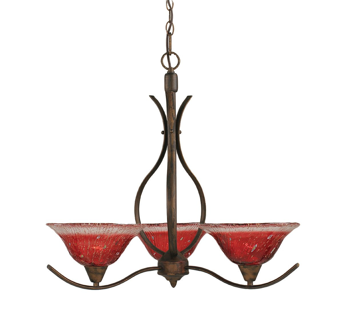 Toltec Lighting Swoop 3 Light Chandelier In Bronze (293-Brz-736)