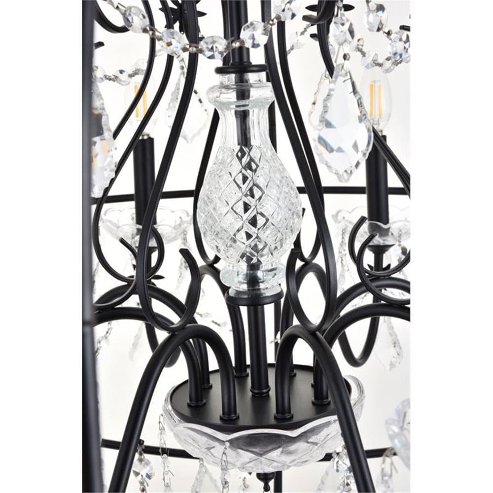Living District Cordelia 8-Light Transitional Metal Pendant in Black