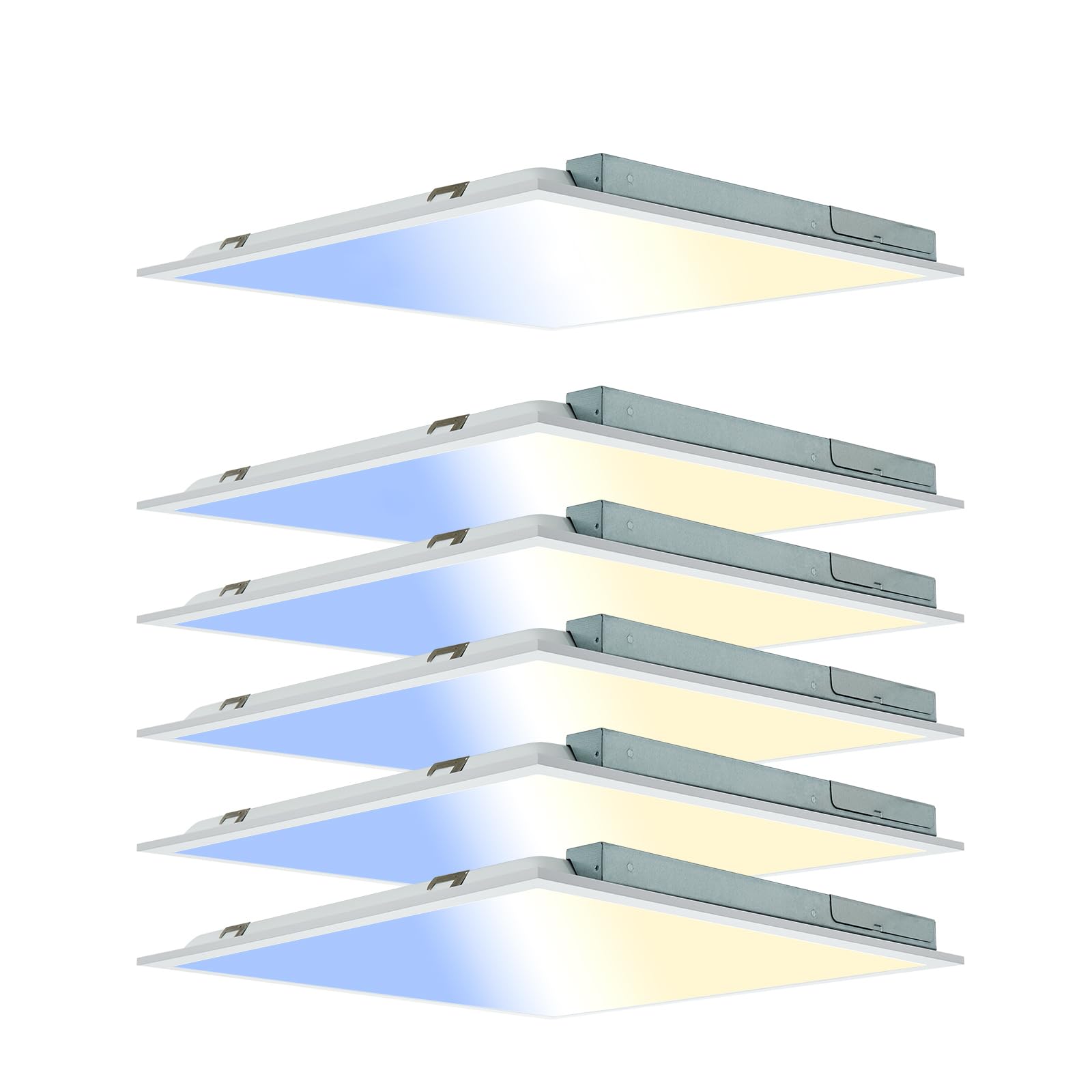 Vocgouu 6 Pack 2X2 Led Flat Panel Lights - Light Drop Ceiling 3000K 4000K 5000K And 20W 30W 40W Selectable, 0-10V Dimmable, 100-