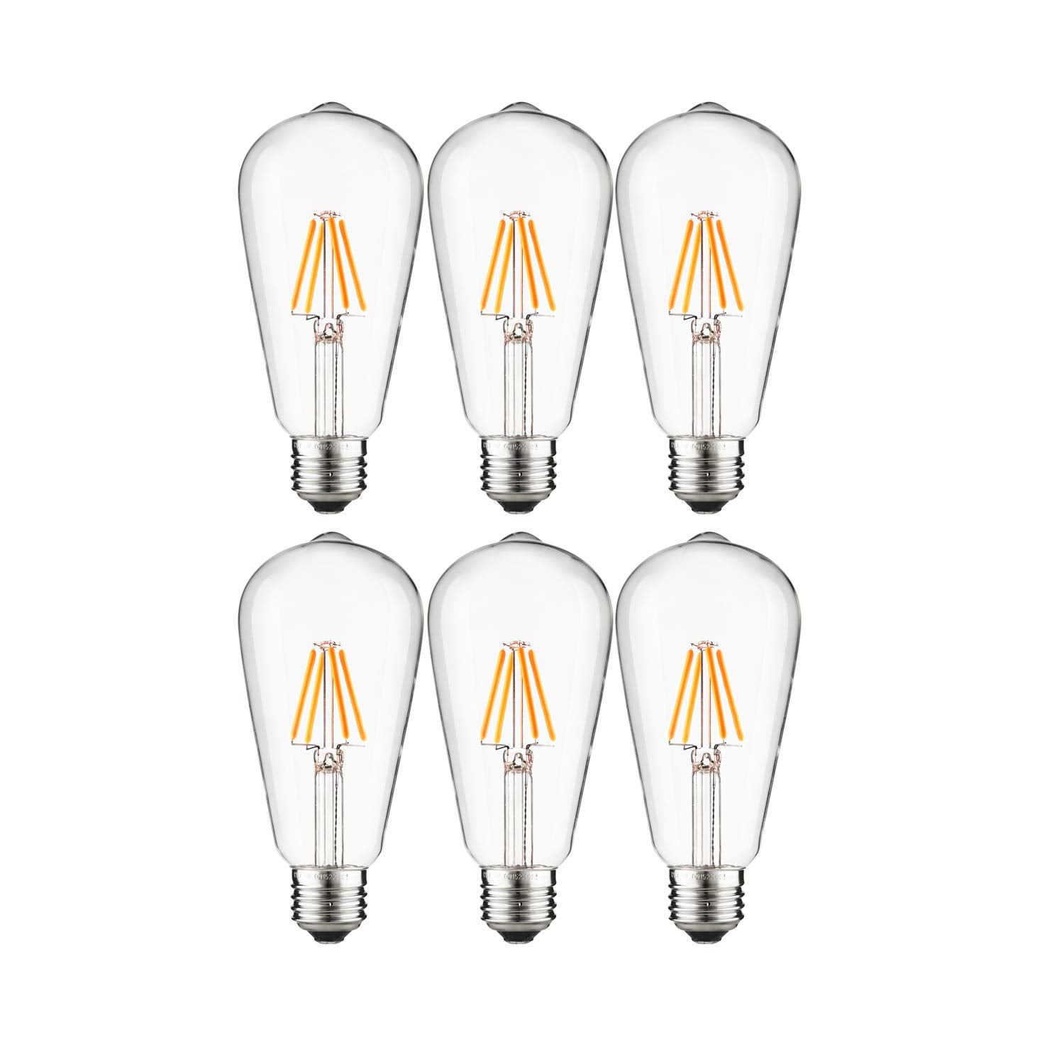 Sunlite LED ST19 Filament Style Edison Light Bulb, 4.5 Watts (40W Equivalent), 400 Lumens, Medium Base (E26), Dimmable, UL Liste