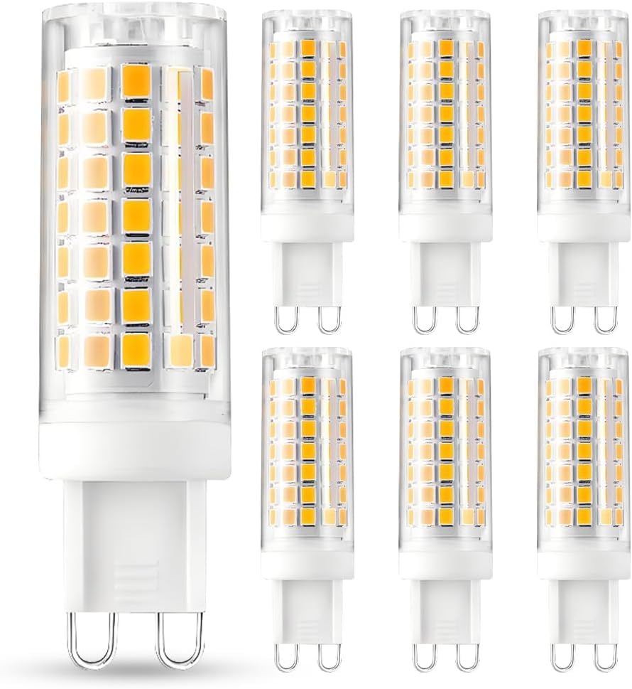 Geminilite G9 Led Bulbs Dimmable 2700K G9 Bi-Pin Base T4 7W Replacement For 70 Watts Halogen,120V 800 Lumen 360Beam Angle Soft W