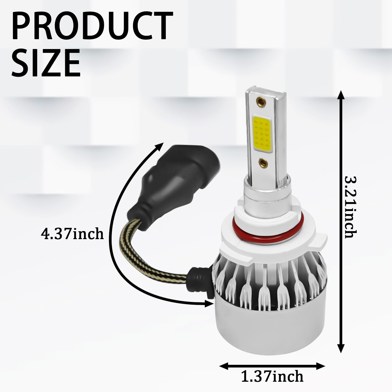 Tobenbone 9005/HB3 LED Headlight Bulbs, 3800LM, 6000K, Waterproof, C6 Model, Silver, Plug & Play, High/Low Beam