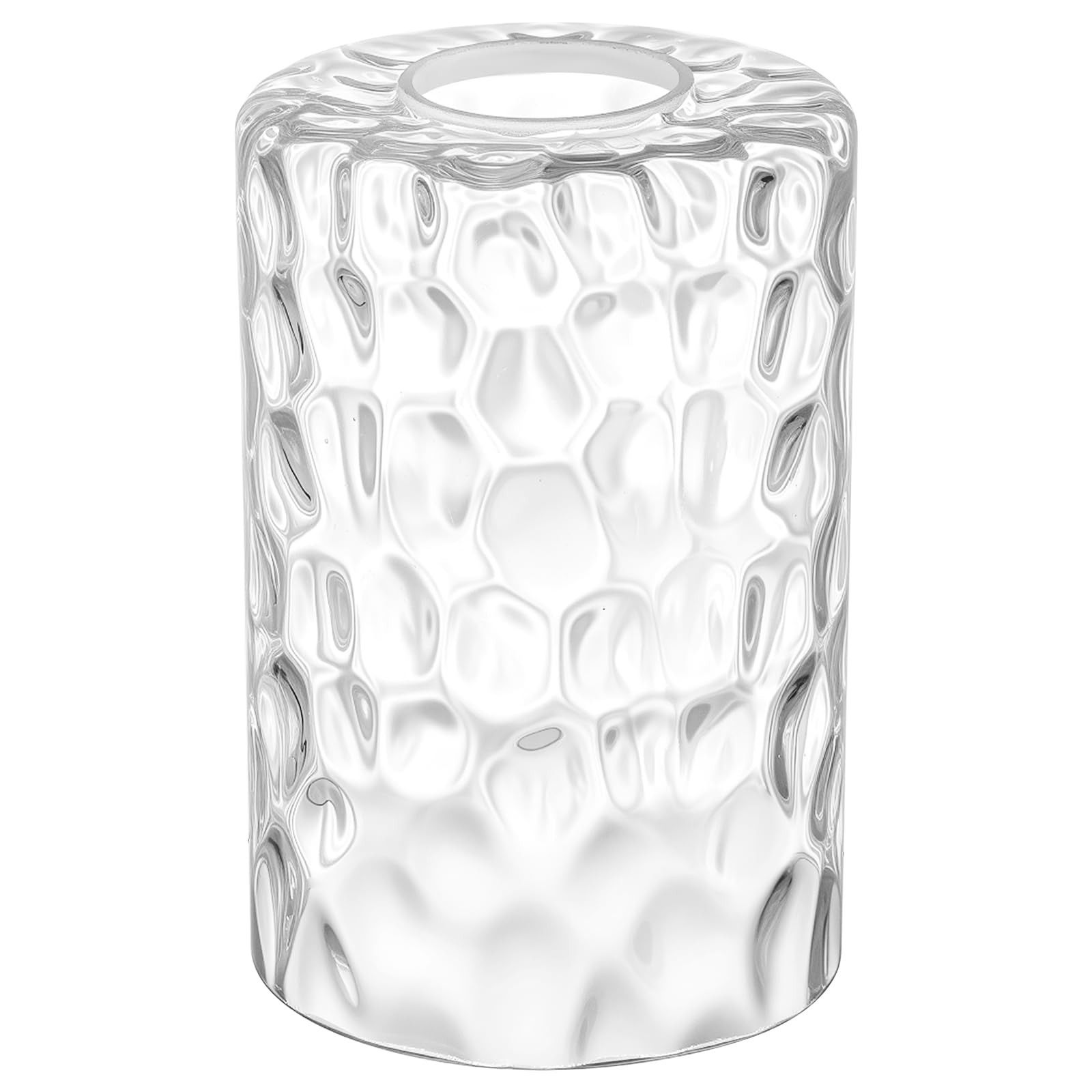 Teenyyou 1 Pcs Clear Hammered Glass Shade Replacements for Pendant Light Fixtures Glass Lamp Shade Cover, 1-5/8 Inch Fitter E26 