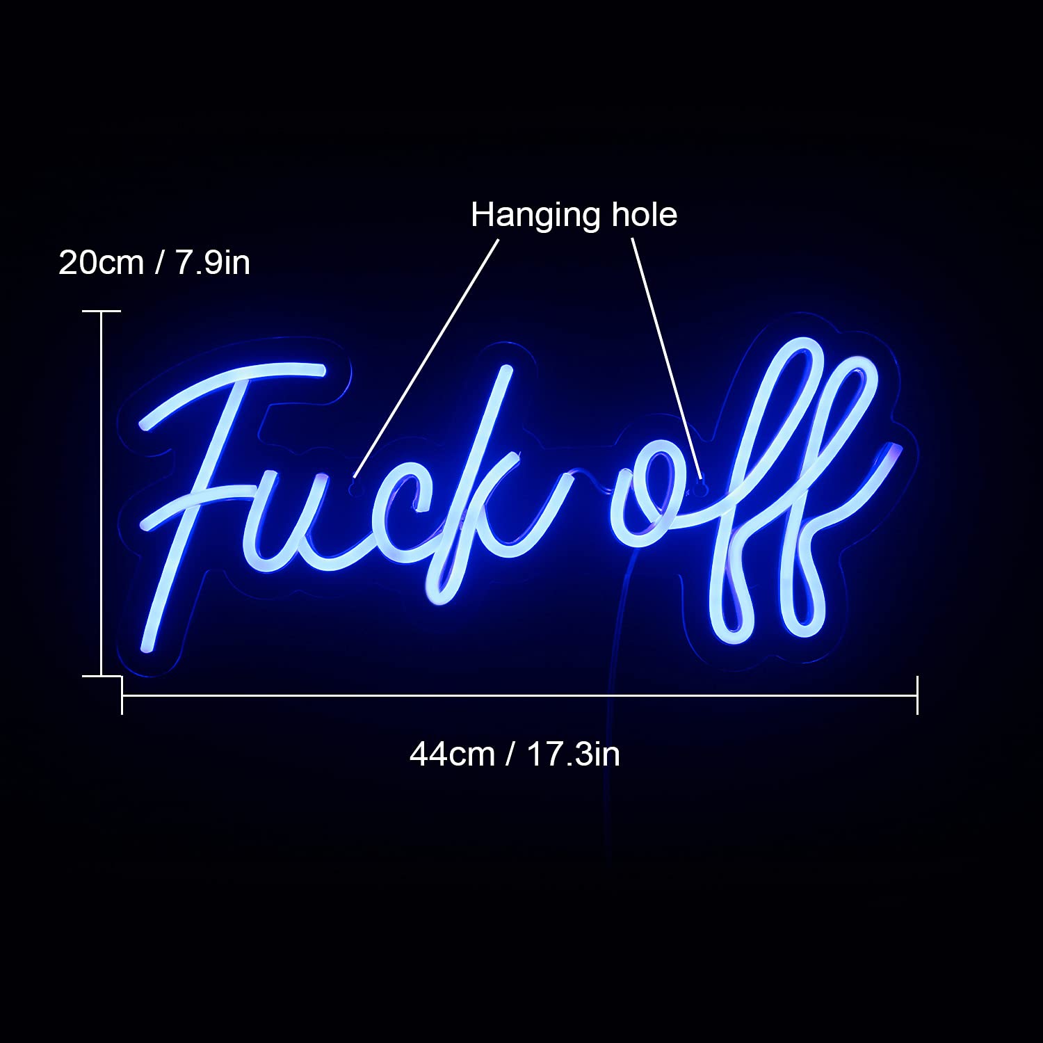 LUCUNSTAR Neon Sign for Wall Decor, Blue LED Light, Acrylic, NS-DC-word model, USB/Switch Operated, Ideal for Bedroom and Party Decor