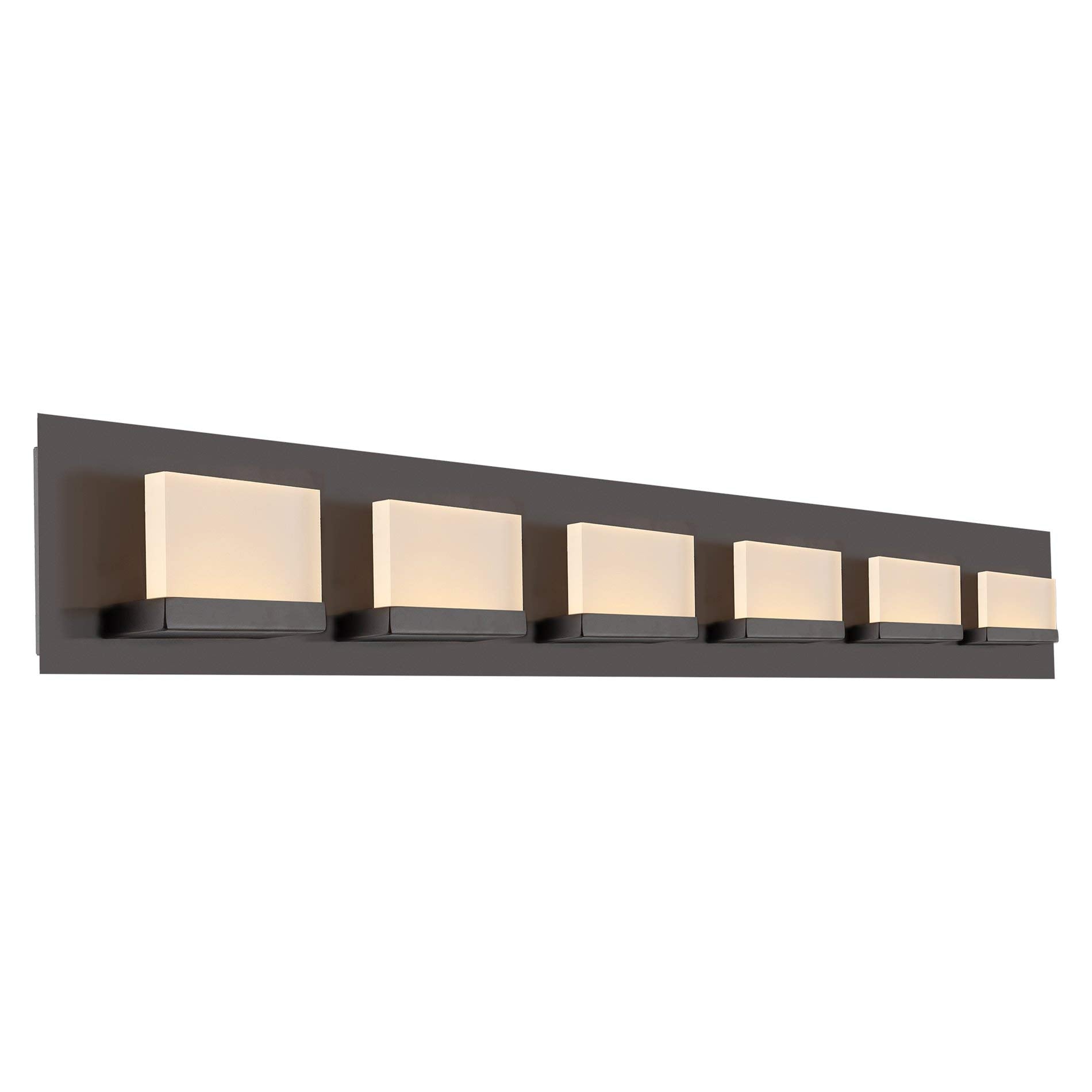Kira Home 48in Modern 6-Light LED Bathroom Vanity Light, Oil Rubbed Bronze, Acrylic Lenses, Model RVY-WB9266-OB