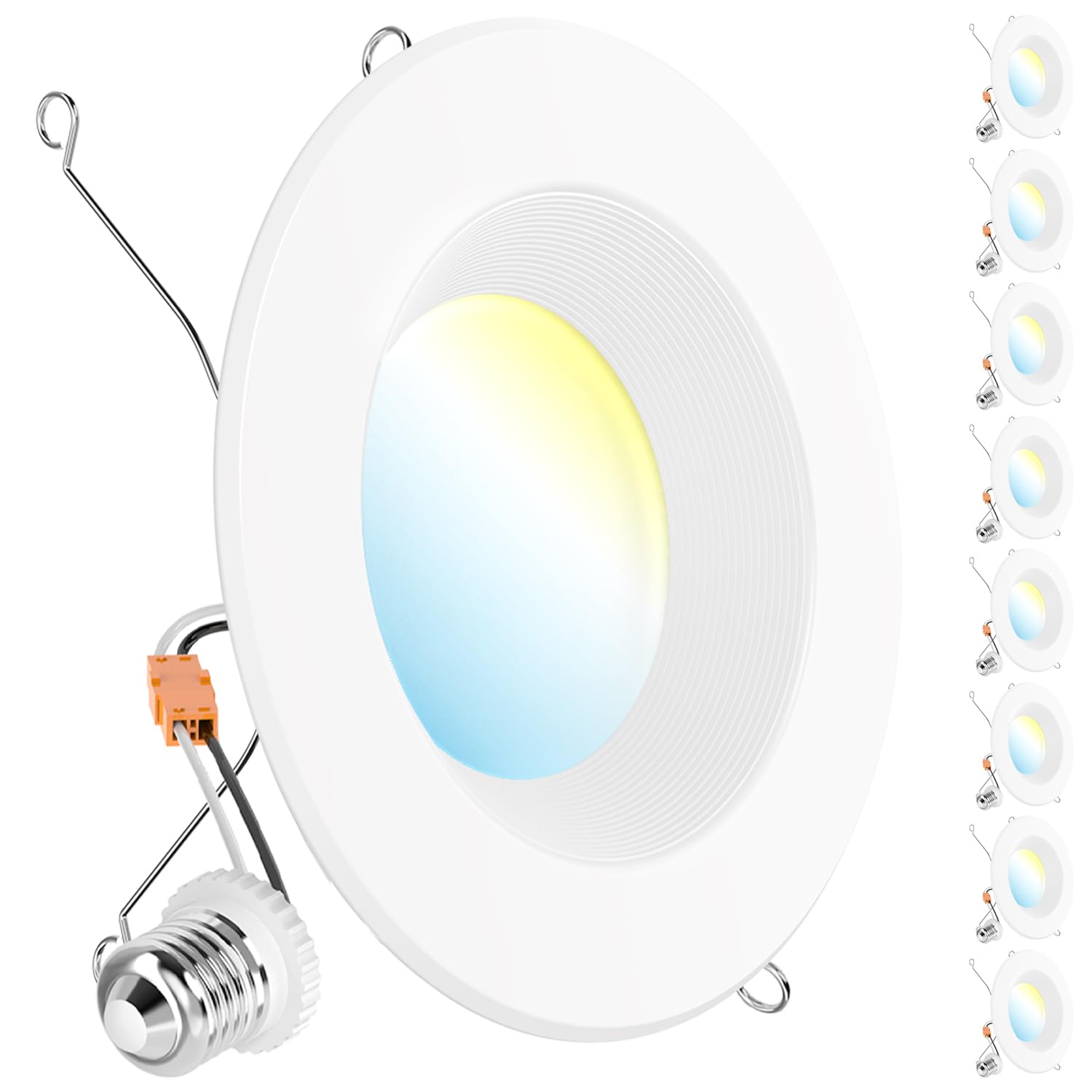 Sunco 8 Pack LED Recessed Lighting 6 Inch, Retrofit Can Lights, 965LM, 13W (100W Equivalent), Selectable CCT 2700K/3000K/3500K/4