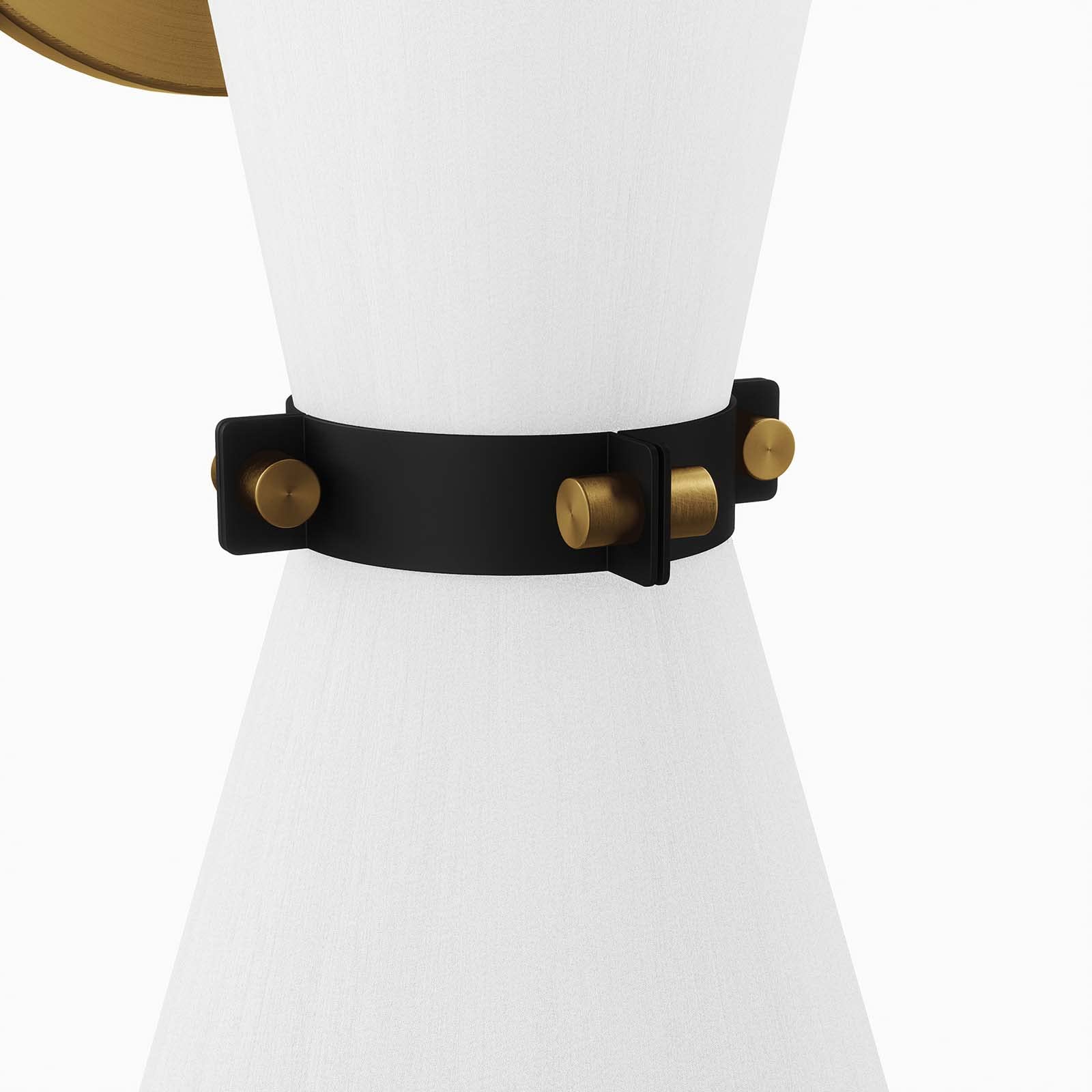 Modway Starlight 1-Light Wall Sconce in White Satin Brass