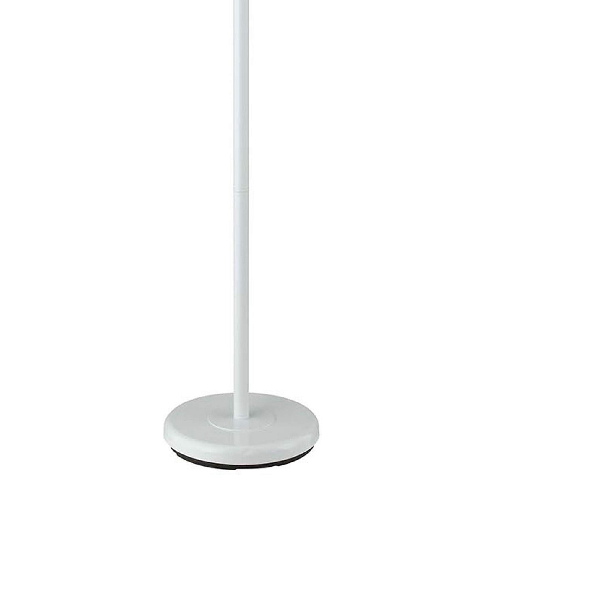 Benjara 3 Way Torchiere Floor Lamp With Frosted Glass Shade And Stable Base, White
