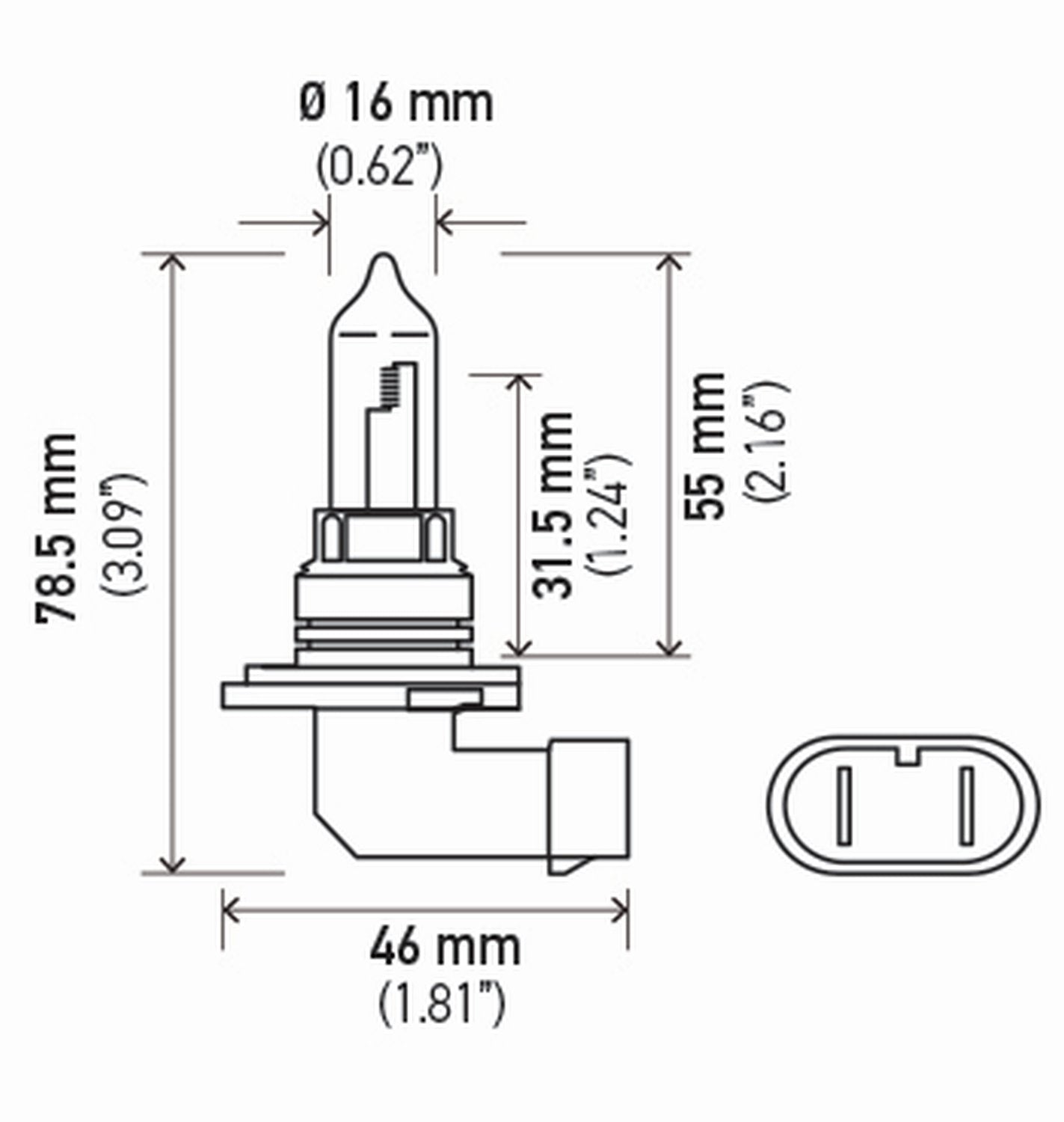 HELLA 9005 High Wattage Bulbs, 100W, 12V, Twin Blister Pack