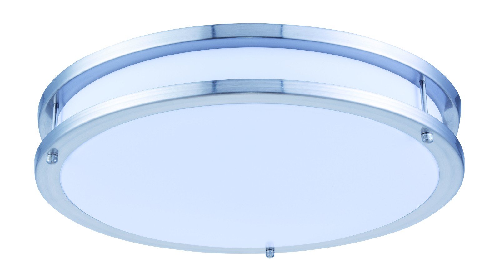 Elitco Lighting LED Double Ring Ceiling Flush Light, 5000K, 26W, 16inL x 16inW x 3.5inH, Brushed Nickel, Model CF320
