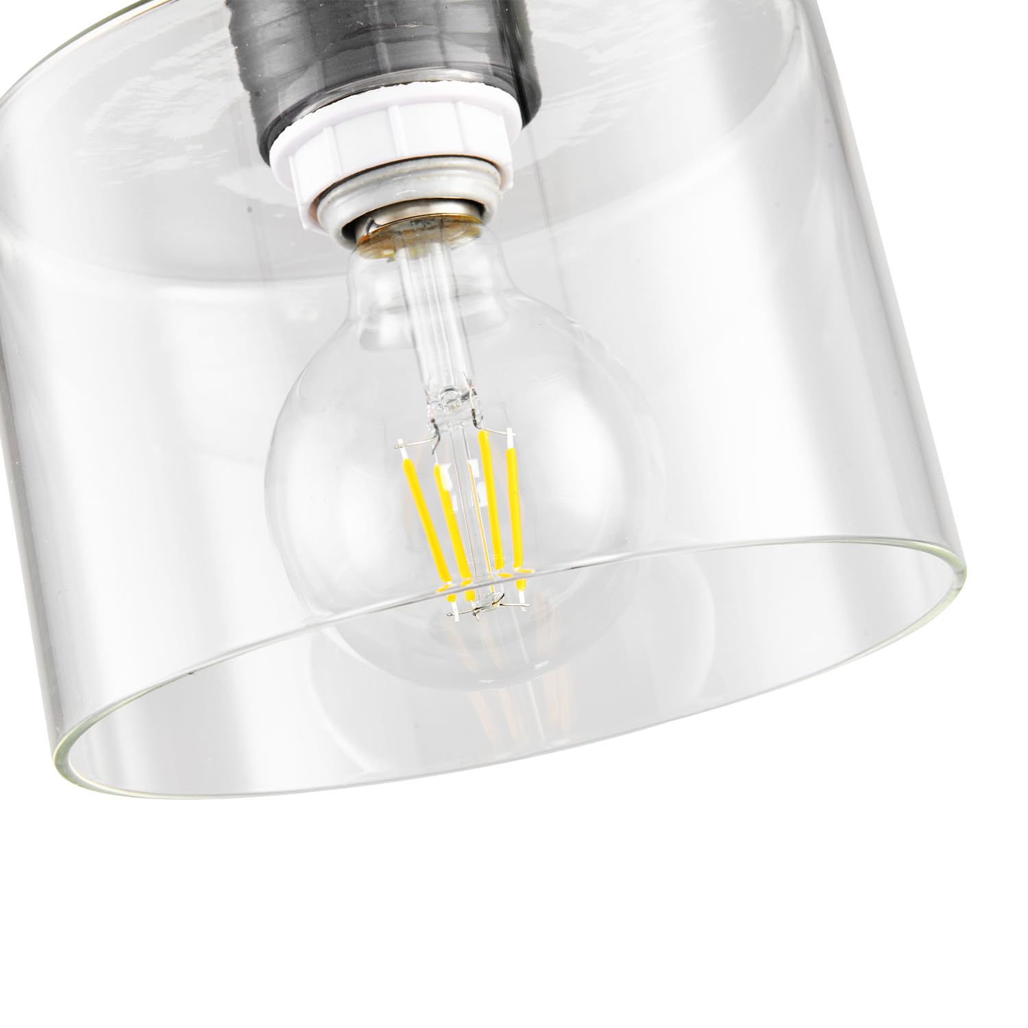 SINMILA Semi Flush Mount Ceiling Light, Metal, Clear Glass Shade, Model C10, 1 Pack