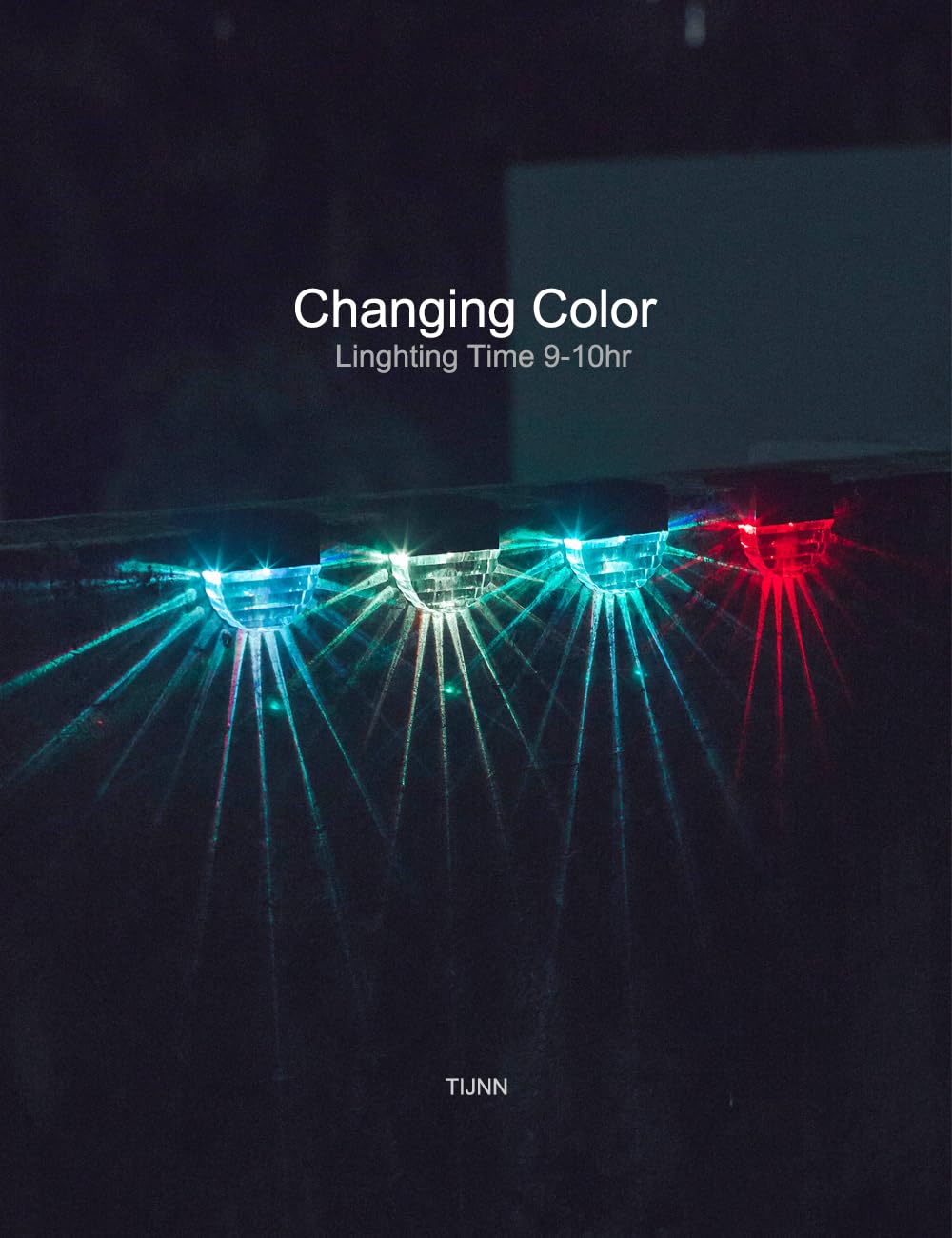 TIJNN Solar Deck Lights Outdoor, Fence Light Waterproof Led Lights for Outdoor Stairs, Step, Yard,Patio Decor Garden Illuminatio