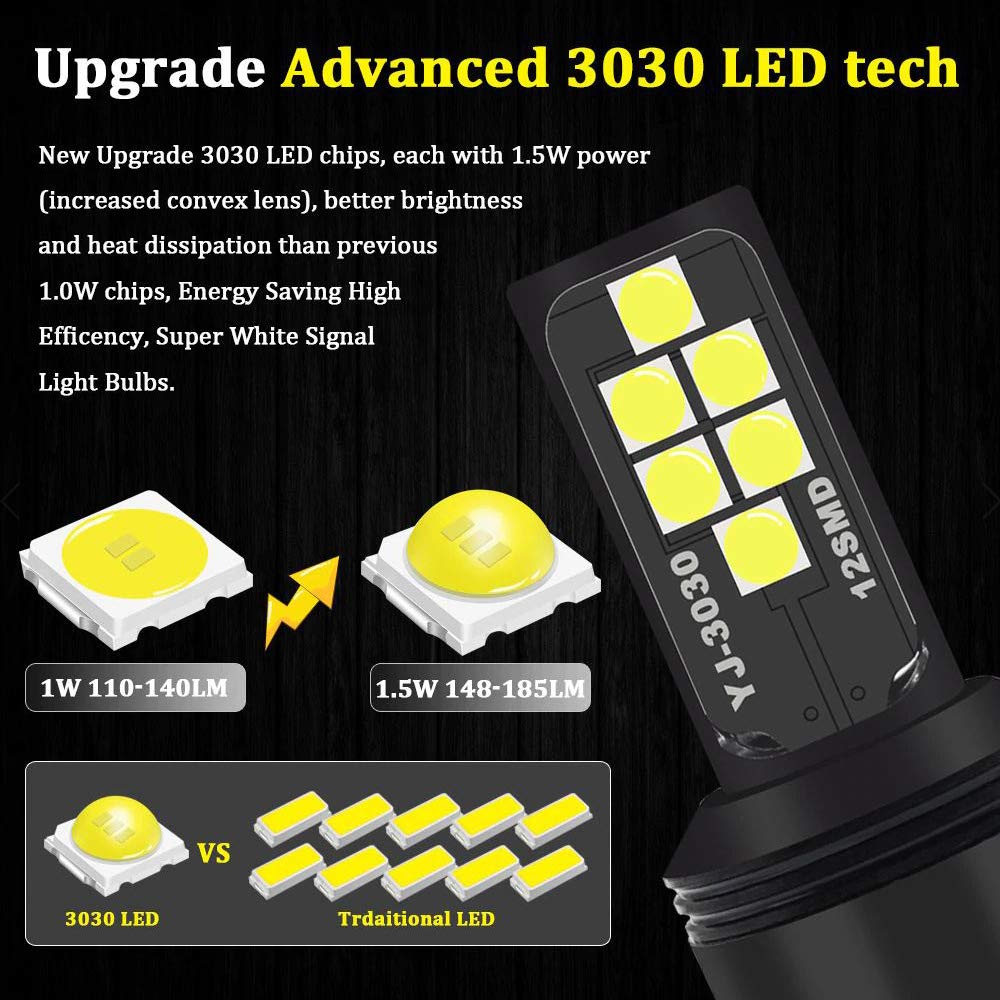 SOCAL-LED LIGHTING Green LED Turn Signal Bulb 3156 3157, Aluminum, Pack of 2, Bright 3030 SMD, Suitable for DRL, Brake, Parking