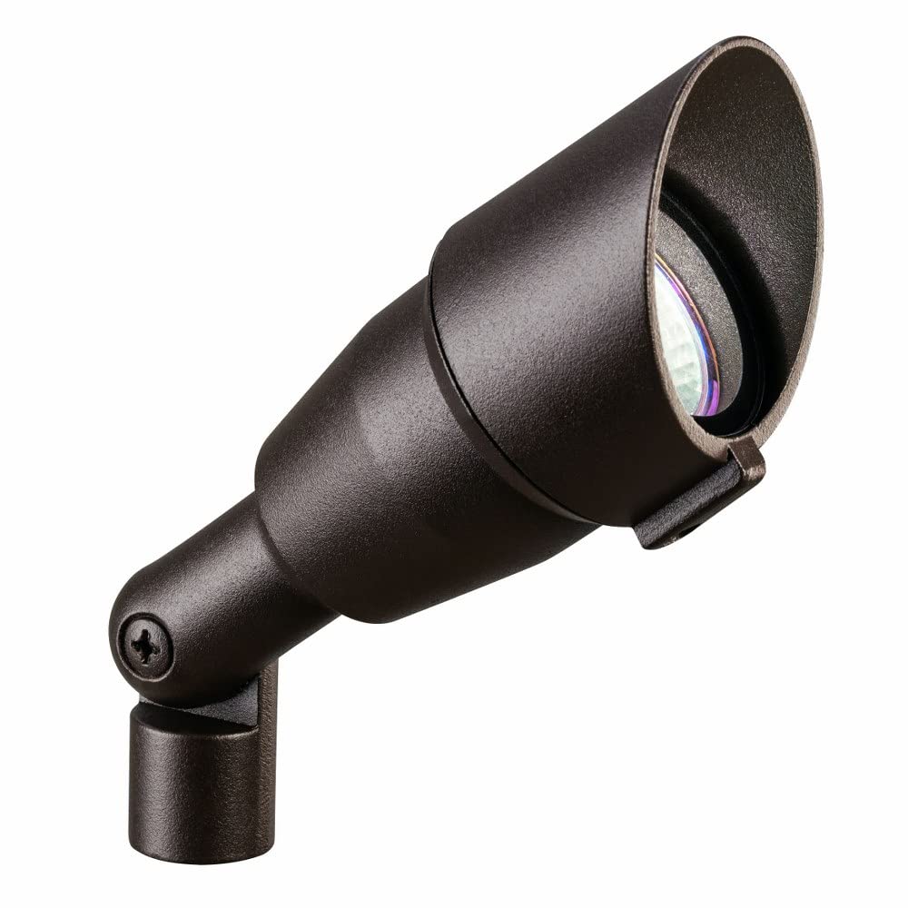 Kichler 7.5 Outdoor Accent Light in Textured Architectural Bronze, 12V LED Adjustable Spotlight, (7.5 L x 3 H),, 15374AZT
