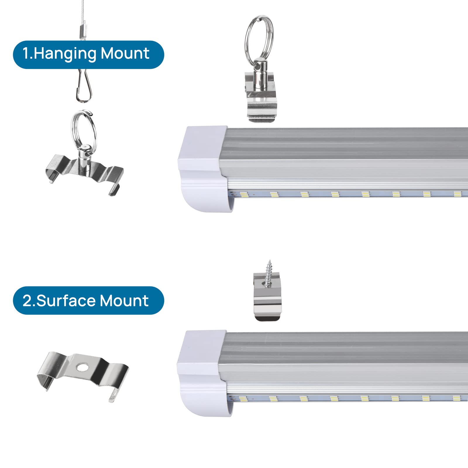 Douyidou (12-Pack) 8Ft Led Shop Light Fixture, 100W 15000Lm 6000K, Cold White, V Shape, Clear Cover, Hight Output, Linkable Shop Lights, T8 Led Tube Lights For Garage 8 Foot With Plug