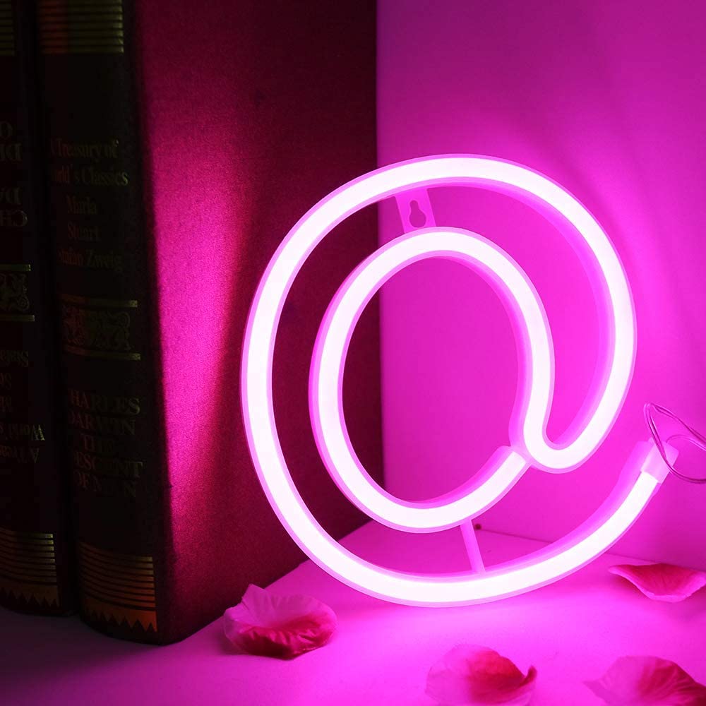 SATYAM KRAFT Marquee Alphabet Shaped Neon Led Light for Home Decoration and Wall Lamp, Pink, Diwali Decoration Item 1 Piece (Sym