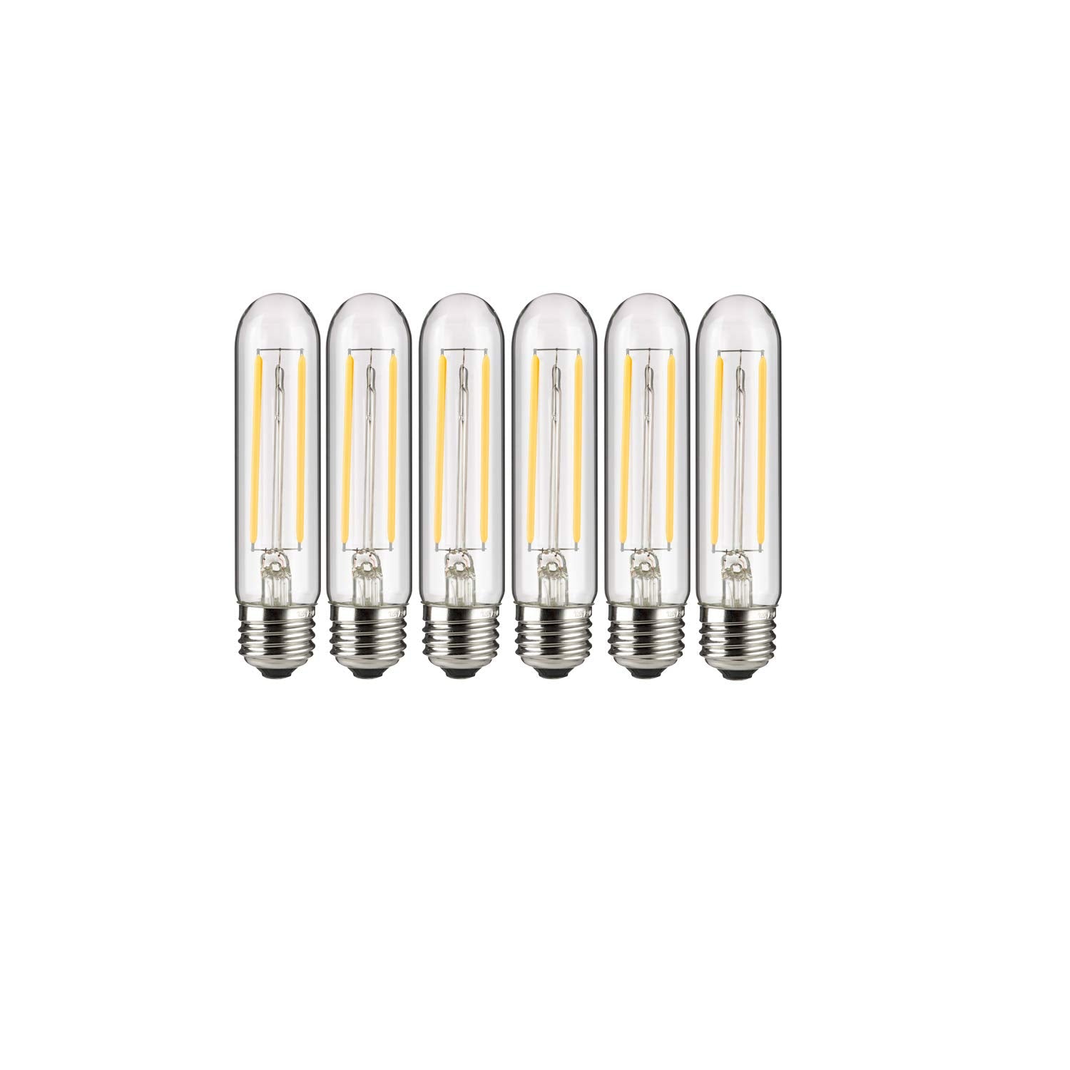 Sunlite 41149 LED Filament T10 Tubular Light Bulb, 6 Watts (40W Equivalent), 460 Lumens, Medium E26 Base, Dimmable, 128 mm, 85 C