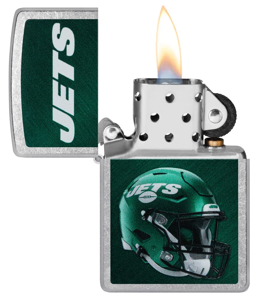 Zippo Nfl New York Jets Helmet Street Chrome Pocket Lighter