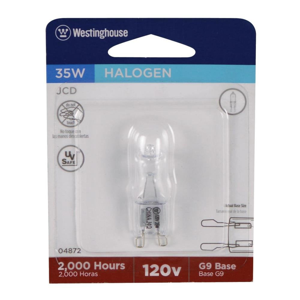 Westinghouse 35W T4 Halogen Light Bulb G9 Base, Clear, 1 Count, Model 0487200