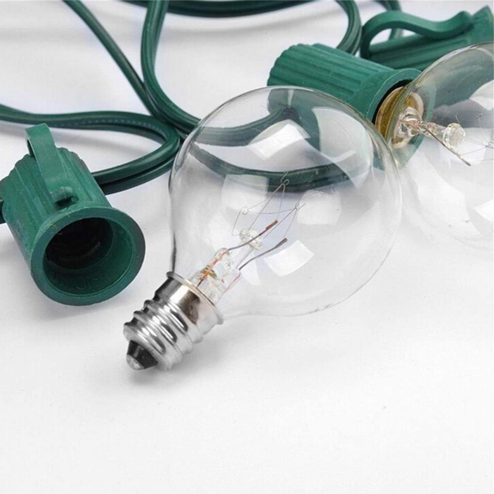 SUNSGNE G40 Globe String Lights, 25Ft with 27 Clear Bulbs, Green Wire for Indoor/Outdoor Christmas Decoration