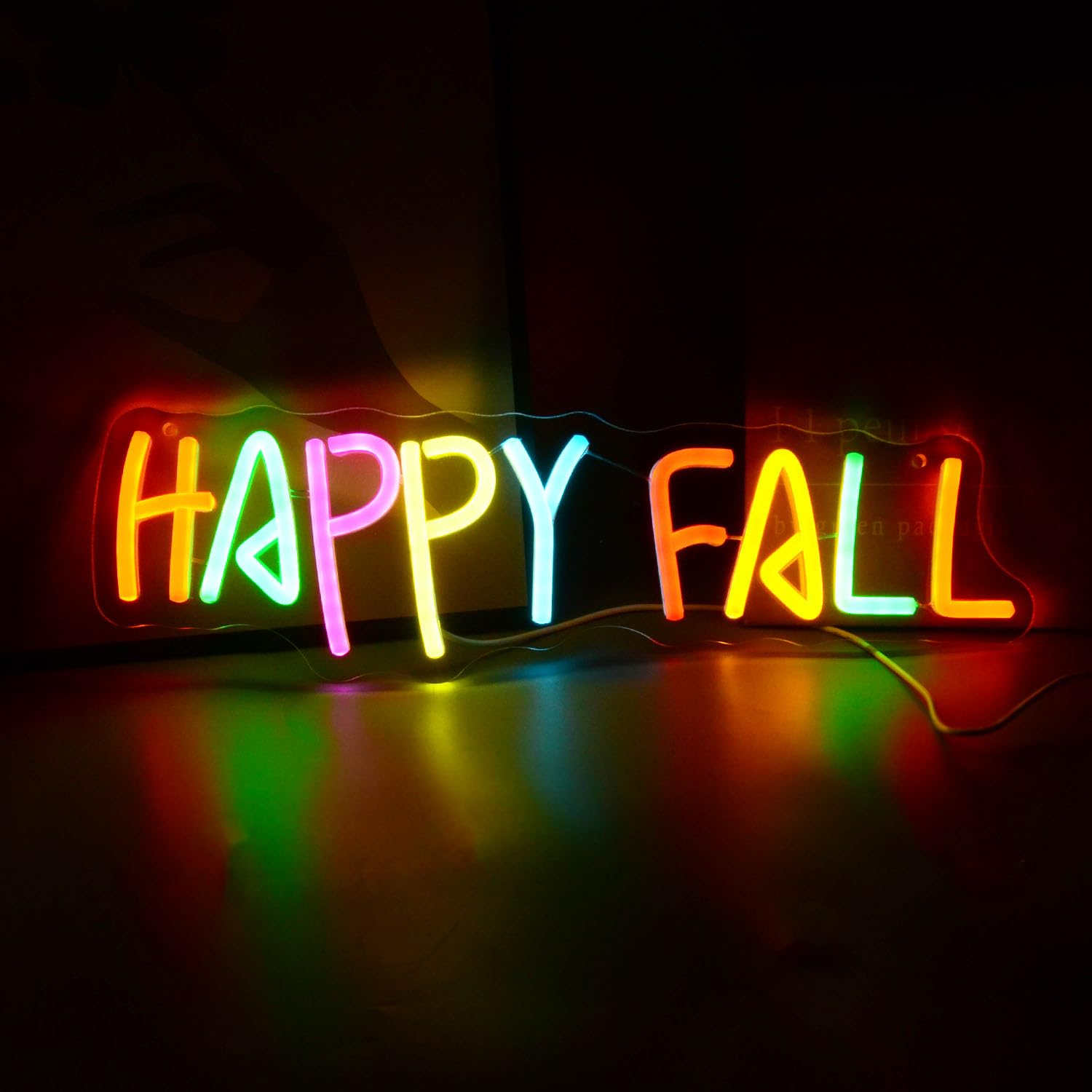 Happy Fall Led Neon Light Rustic Autumn Neon Signs Colorful Glow For Thanksgiving Halloween Party Decor Harvest Season Led Lamp Perfect For Mantel  Coffee Shop  Or Photo Backdrop