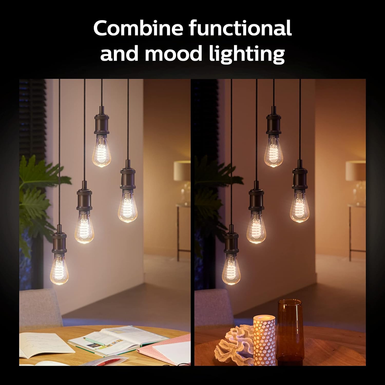 PHILIPS Hue White Ambiance Dimmable Smart Filament ST19 LED Bulb, Bluetooth & Voice Activated, 1 Count, Warm-White to Cool-White