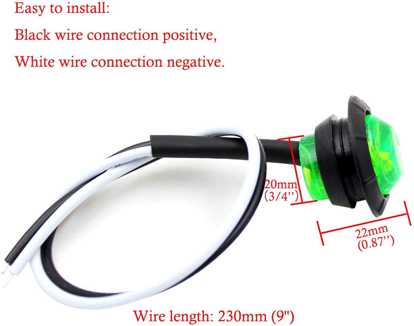 10 Pack Waterproof Marine Boat Led Lights, Led Underwater Lighting, Utility Led Interior Lights Navigation Lights Deck Courtesy Lights 12V For Yacht Boat Fishing Pontoon Sailboat Kayak (Green)